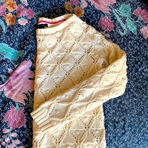 Cream crochet knit sweater by Tommy Hilfiger